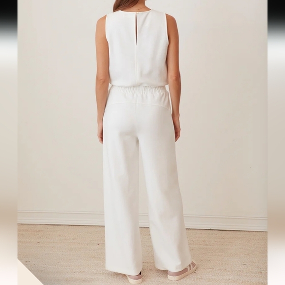 NWT Anthropologie Grey State Jax Jumpsuit In White Size Medium - Picture 2 of 13